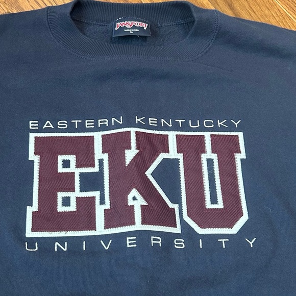 Vintage EKU Eastern Kentucky University Navy Jansport Sweatshirt Size L - Picture 3 of 8